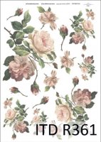Рисова декупажна карта "Рози", 20х30см