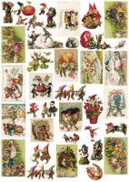 Декупажная карта "Гномы и эльфы", 80г/м, 50*70см