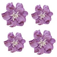 Квіти кучерявої фіалки, набір 2 шт- діам 5см, 2 шт - діам 4,2 см, Фіолетові
