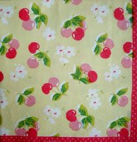 Декупажная салфетка "Яблочки, цветочки", 33*33см