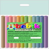 Набір полімерної глини Пластішка Bebik, 12 пастельних кольорів