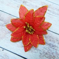 Цветок Пуансетия Рождественская красная