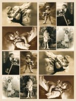 Рисовая декупажная карта "Фотопортреты детей ч/б", 35*50см