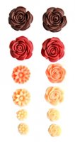 Об'ємні квіточки, клейові "Червоні відтінки", 70*135 мм, 12шт/уп