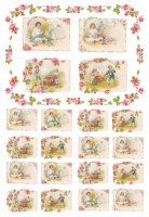 Рисова декупажна карта "Діти серед троянд", 35*50см