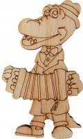 Фигурка деревянная "Крокодил Гена", 10*5,8см