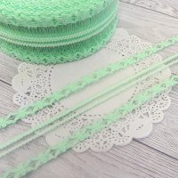 Лента кружевная (сеточка) №2, мятная, 4см*1м