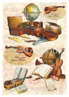 Рисова декупажна карта "У кабінеті", 35*50см