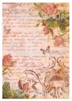 Декупажная карта "Письмо и розы", 35*50см