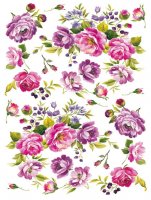 Рисовая декупажная карта "Сиреневые розы", 35*50см