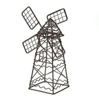 Ветряная мельница коричневая, метал, 5*9*14 см