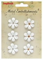 Набор белых металлических цветочков