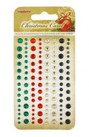 Камушки клеевые, "Рождественские кристалы", 4 цвета, 120 шт/уп