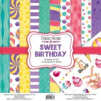 Набір паперу для скрапбукінгу "Sweet Birthday", 30*30см, 10л+картки