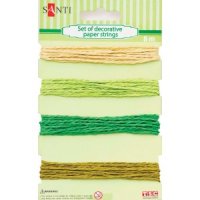 Набір шнурів паперових декоративних, 4 кольору, 8м/уп., зелено-бежевий