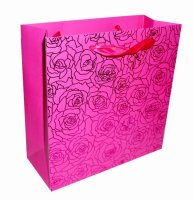 Пакет подарочный "Розовые розы", 30х30х13см