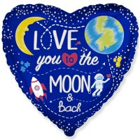 Шар фольга сердце 18" Love You To the Moon & Back