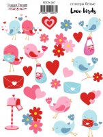 Наклейки валентинки "Love пташки"