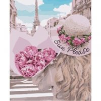 Картина по номерам Влюбленная в Париж, 40*50см