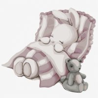 Картина по номерам Идейка  Спокойной ночи, зайка!, 30*30см