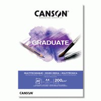 Блок белой бумаги для миксованных техник Canson Graduate Mixed Media White, 200 гр, А4, 20 листов