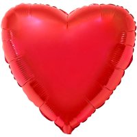 Шар фольга 32" (79 см.) Красное Сердце металлик
