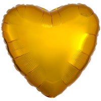 Кулька фольга 18" (46 см.)   Золоте Серце  металік