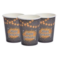 Паперові стаканчики "Happy Birthday, golden stars", 10шт/уп