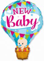 Шар фольга фигура (90*65 см.) Воздушный шар голубой New Baby мальчик
