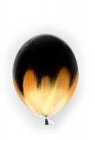 Кулька латексна 12" (30 см.) Браш золотий на чорному