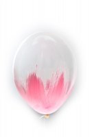 Кулька латексна 12" (30 см.) Браш рожевий на прозорому