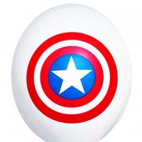 Кулька латексна 12" (30 см.) Капітан Америка щит на білому