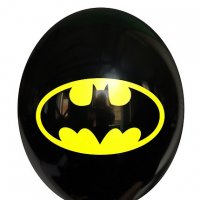 Кулька латексна 12" (30 см.) Бетмен емблема на чорному