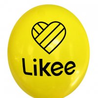 Кулька латексна 12" (30 см.) Лайк на жовтому