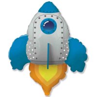 Кулька фольга фігура (95х75см) Ракета голуба