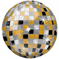 Кулька фольга Фігура Диско-куля срібно-золота