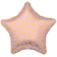 Шар фольга Звезда 18" (46см.) Геометрия розовое золото