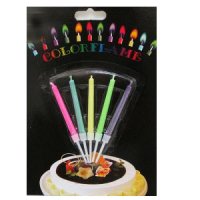 Свечи в торт Разноцветное пламя, 5шт/уп