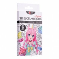 Набір маркерів Santi Sketch  "Anime", 6шт/уп