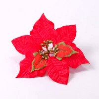 Цветок Пуансетия красная, 20см