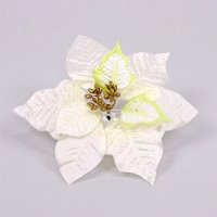 Цветок Пуансетия кремовая, 20см