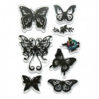 Набор силиконовых штампов "Бабочки №2", 15,5*10см