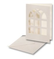 Заготовка Конверт с открыткой "Старинное окно", молочно-белый