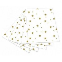 Картон цветной Золотые звезды на белом 50х70см, 300г/м2