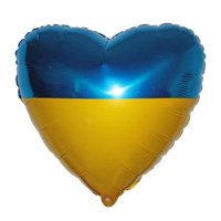 Кулька фольга Серце 18"Український прапор