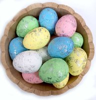 Яйца декоративные цветные с серебром, 5шт/уп