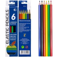 Кольорові олівці Luminoso Elastic Pencils, 6 кол.