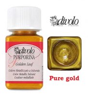 Жидкая позолота Divolo Porporina Golden Leaf №004 Pure gold, 50 мл, Чистое золото
