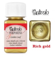 Жидкая позолота Divolo Porporina Golden Leaf №001 Rich gold, 50 мл, Богатое золото
