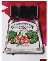 Тушь художественная Winsor&Newton Drawing Inks, #958 Crimson Малиновый, 14мл